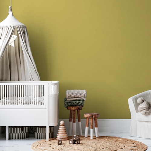 dormitorio infantil pintura a la tiza amarillo tostado